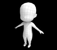 Base Chibi lowpoly highpoly 3D model
