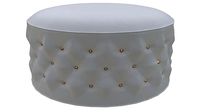 Basted pouf copper buttons