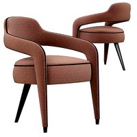 Invicta Dining Chair with One Back Foot in Solid Wood 3d model