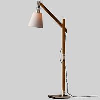 MODERN RUSTIC WOOD ARC FLOOR LAMP