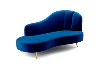Copine Peacock Velvet Curved Chaise Lounge