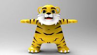 Cartoon Yellow Tiger 3D