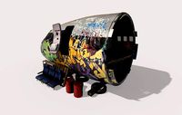 Aircraft Head with Graffiti in the Aircraft Graveyard