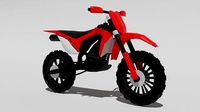 Red low poly Dirtbike