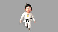cartoon boy karate 3D model
