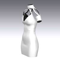 DRESS  LITTLE V NECKLINE WHITE MODERN LOW SLEVEE OPEN SHOULDER