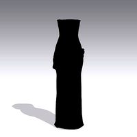 DRESS BLACK STRAPLESS DRAPED LONG MODERN LOOK