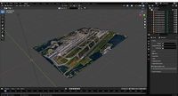 Two runways airport map with Texture Low-poly 3D model
