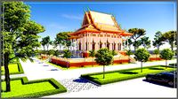 Khmer Pagoda Realistic Rendering And Modeling