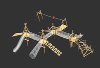 children outdoor large wood amusement equipment 3D model