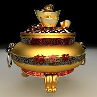 Chinese gold Ingot treasure bowel