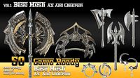 50 Base Mesh-vol1-Ax and Chakram --Game Ready --
