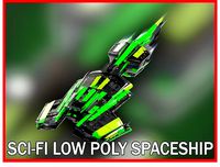 Lowpoly Sci-Fi Spaceship Sci fi Space Craft 22