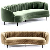 Tropez Curved Sofa with Channel Tufting