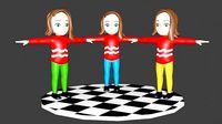 Cartoon Girl Character 3D Rigged
