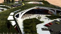 Organic architecture park contemporary  landscape with 3d grass