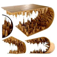 Inception Table coffee table with curving cityscape