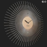 Karlsson Large Peony Wall Clock Golden and Black