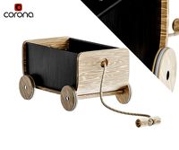 Wooden push toy with string