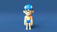 Swimmer Low Poly