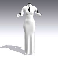 DRESS WHITE PANELED DRESS LOOK MODERN SLIT SLEVEE LONG