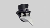 low poly black plague mask