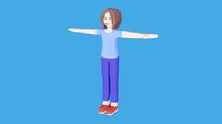 Rigged Cartoon Character Woman 1