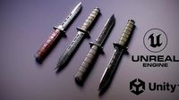 PBR Futuristic Kabar Combat Knife Set