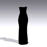 DRESS LONG BLACK STRAPLESS LOOK MODERN