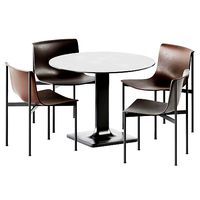 Table Plinto by Varaschin and Ombra Leather chair by Lema