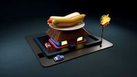 Hotdog cafe restaurant 3D