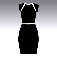 DRESS BLACK AND WHITE RAGLAN SLEVEE LOOK