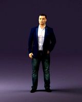 Man in jeans blue suit top 0692