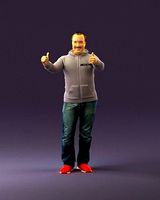 Happy movember man shows double cool 0953