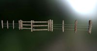 PBR Modular Countryside Wooden Fences with Barbedwire
