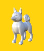 Happy Charming Cartoon Shiba Inu Dog Figure Figurine Model