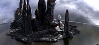 Alien Moon base Tower Ship designs