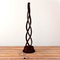Wooden Twisted Floor Lamp