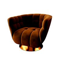 Colyer Tufted Velvet Swivel Barrel Chair