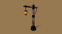 Stylized Animated Medieval Lantern - Low Poly - Game ready