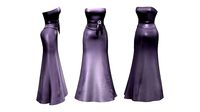 Strapless Evening Dress with Belt