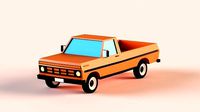 Carton low poly oldtimer pickup
