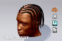 Male afro hair side braids