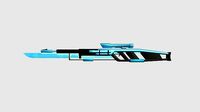 SciFi Sniper Gunblade A02 Black Blue - Fiction Weaponry