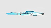 SciFi Sniper Gunblade A01 White Blue - Fiction Weaponry
