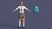 Cartoon School Girl Zombie NO RIGG