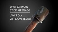 German WWII Stick Grenade VR and Game Ready
