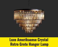 Luxe Amerikaanse Crystal Retro Grote Hanger Lamp