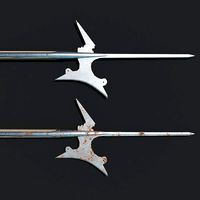 Medieval Crescent Bladed Halberd