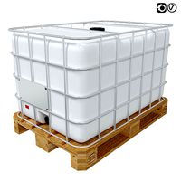 Euro-cubes  capacity 1000l cubic capacity on a wooden pallet